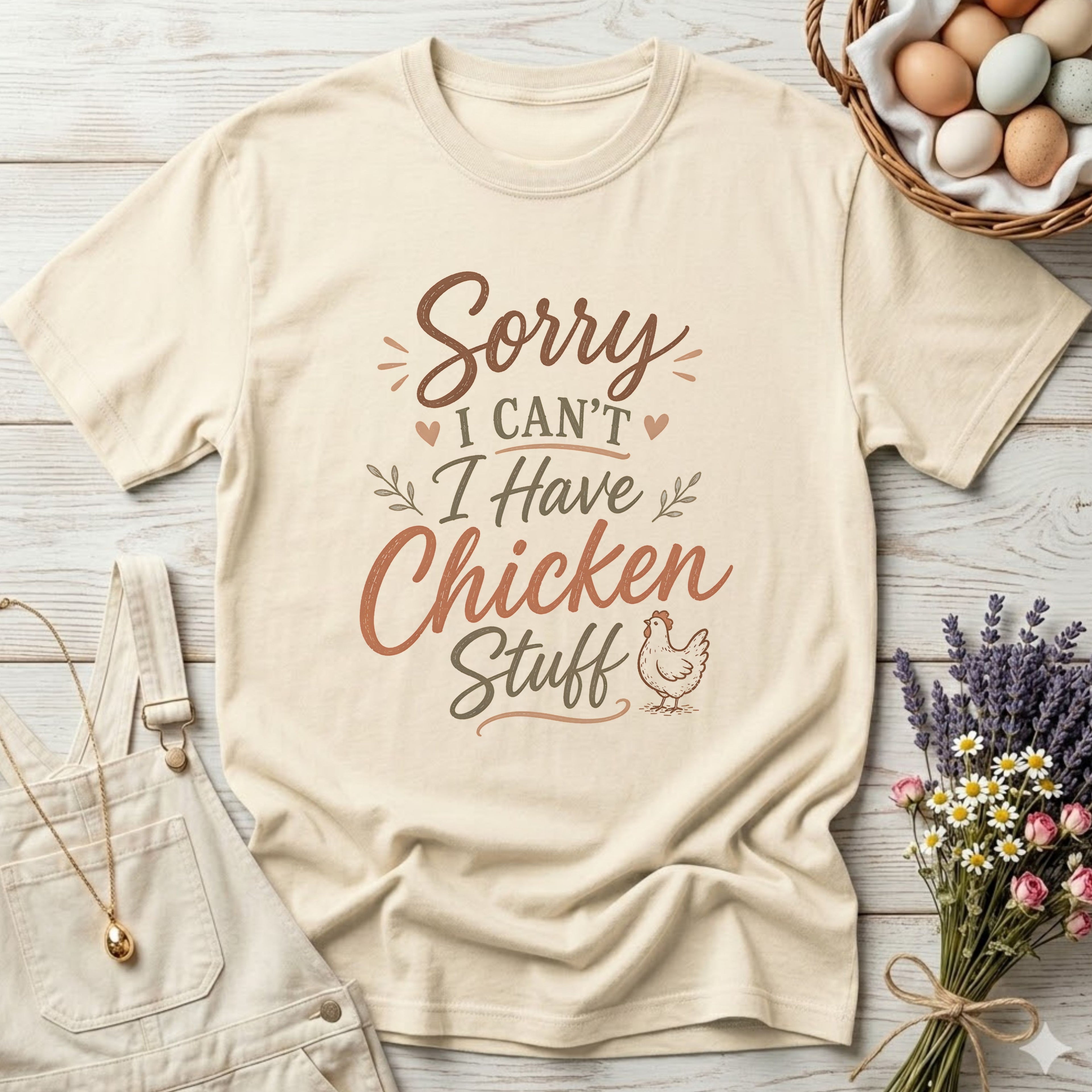 Sorry I Can't I Have Chicken Stuff Tee